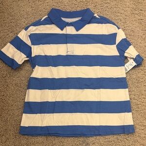 Dip Kids Polo Shirt in Blue and White Stripes
